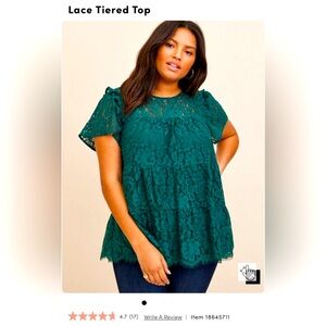 NWT Torrid Tiered Lace Top Green 4X